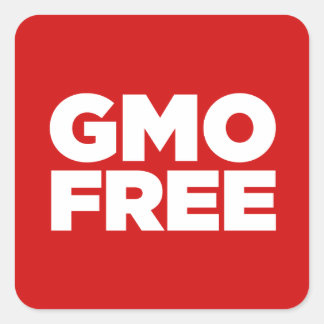 STICKER CARRÉ OGM LIBRE (ROUGE)