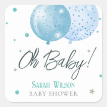 Oh Baby Blue Balloons Baby shower garçon