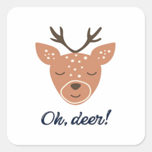 Sticker Carré Oh cerf cerf amour Sauver le cerf Création créativ