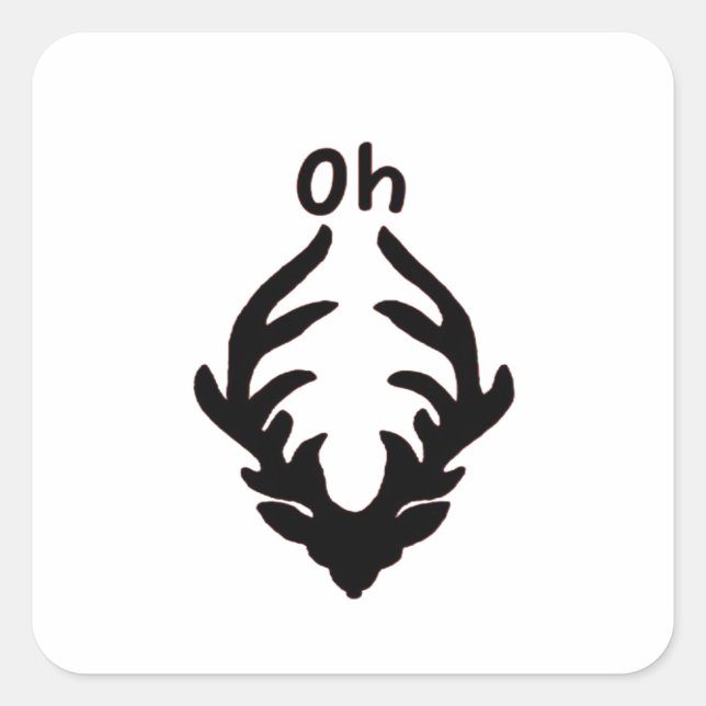 Sticker Carré Oh Deer Artistic Clean Style  (Devant)