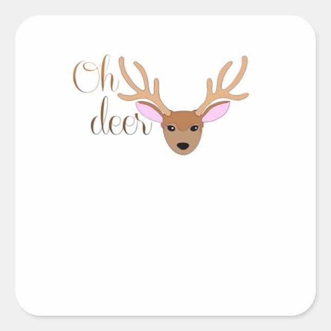 Sticker Carré Oh Deer Artistic Style  (Devant)