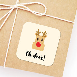Sticker Carré Oh Deer Christmas
