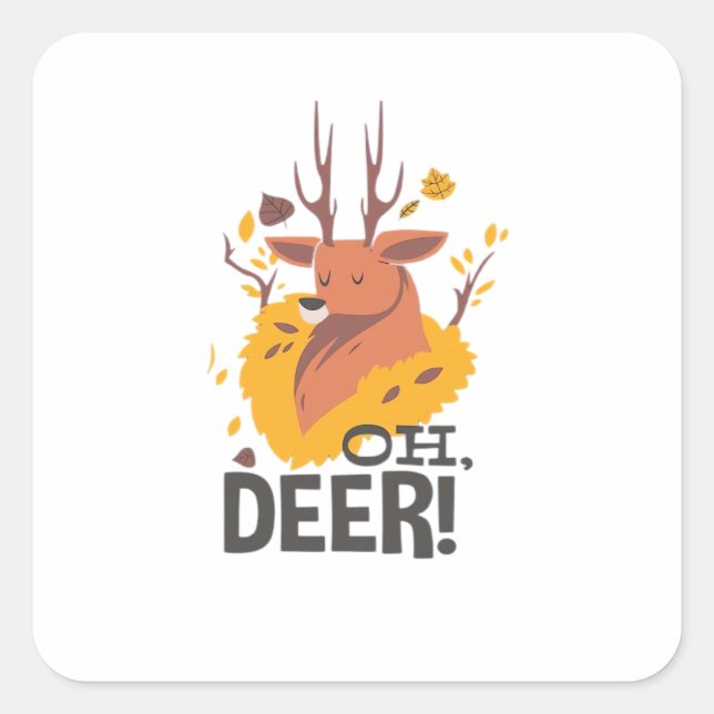 Sticker Carré Oh Deer Contemporary Minimal Look  (Devant)