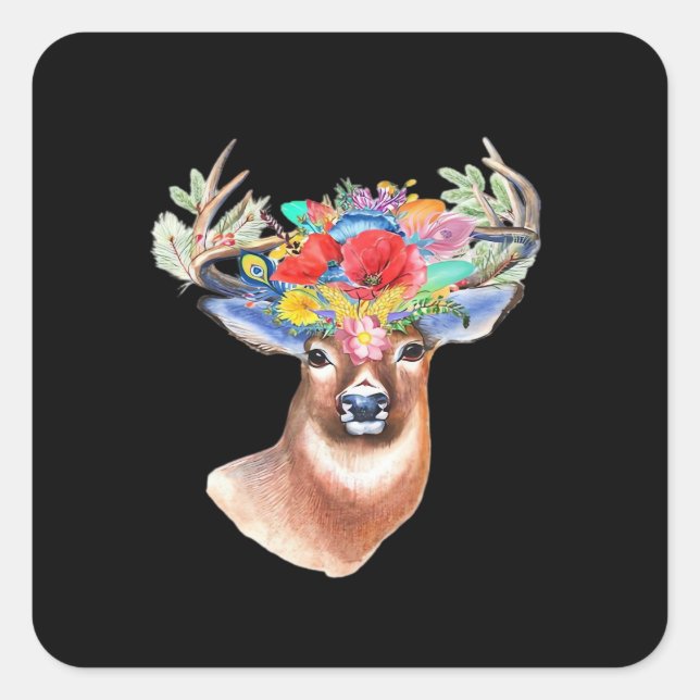 Sticker Carré Oh Deer Modern Artistic Style  (Devant)