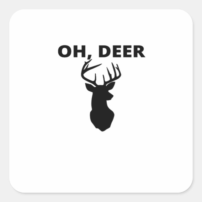 Sticker Carré Oh Deer Oh Dear Whimsical Art Style  (Devant)