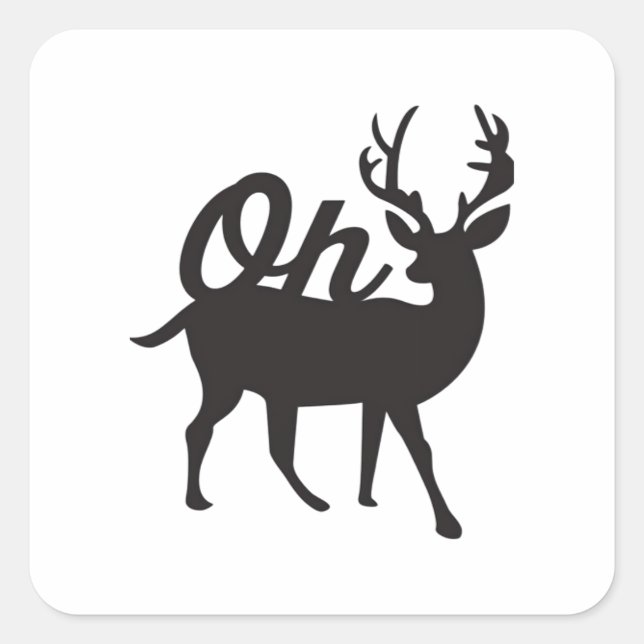 Sticker Carré Oh Deer Retro Classic Vibe  (Devant)
