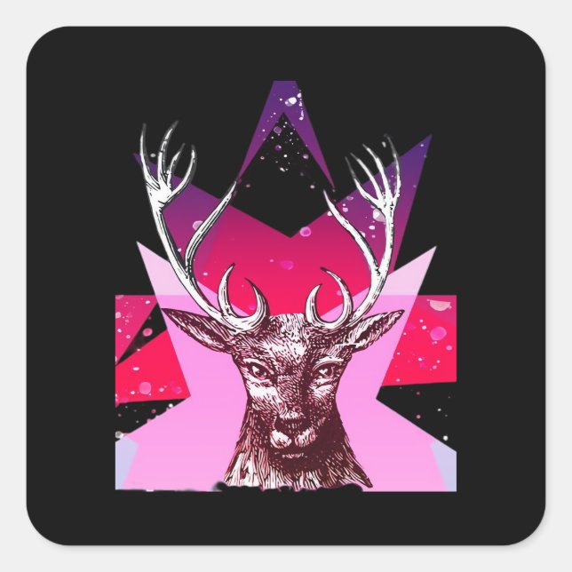 Sticker Carré Oh Deer Whimsical Creative Design  (Devant)