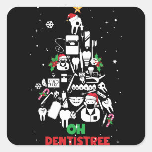 Sticker Carré Oh Dentistree Dentist Dental Teintures Dental Arbr