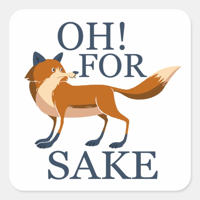 Sticker Carré Oh pour le saké renard (Devant)