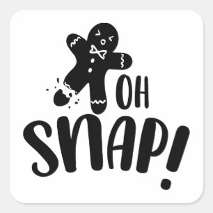 Sticker Carré Oh Snap Xmas Noël Fêtes Pains d'épices