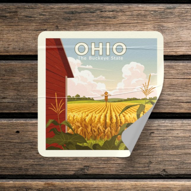 Sticker Carré Ohio vintage (Créateur téléchargé)
