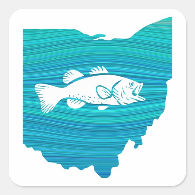 Sticker Carré Ohio Wave Fishing (Devant)