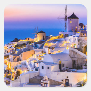 Sticker Carré Oia Santorini
