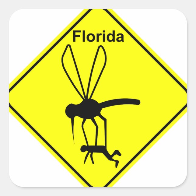 Sticker Carré Oiseau d'état de Floride le moustique (Devant)