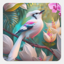 Oiseau d'Imaginaire tacheté blanc crêpé