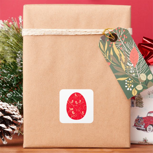 Sticker Carré Oiseaux de Pâques (Créateur téléchargé)