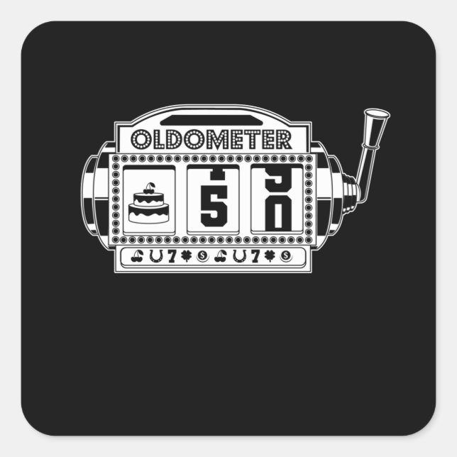 Sticker Carré Oldomètre 50 Anniversaire (Devant)