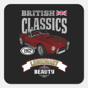Sticker Carré Oldtimer AC Cobra British Beauty