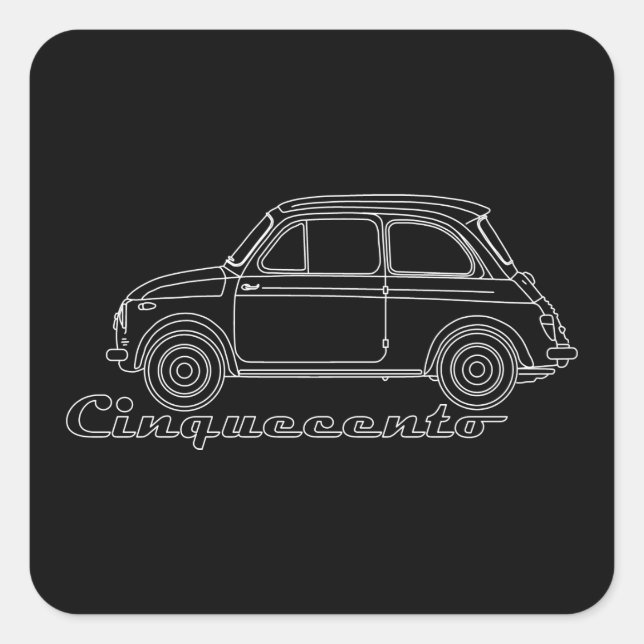Sticker Carré Oldtimer Fiat Cinquecento (Devant)