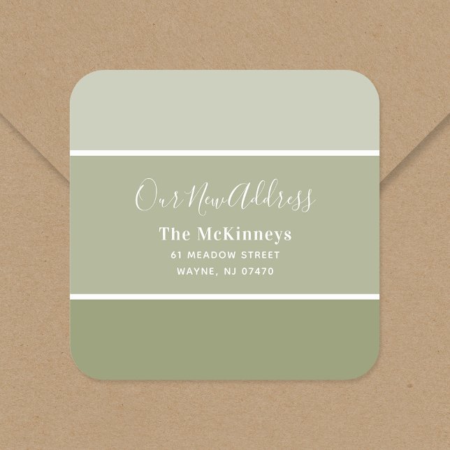 Sticker Carré Olive Green Paint Swatch Nouvelle adresse (Créateur téléchargé)