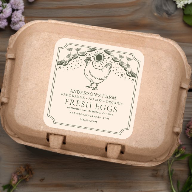 Sticker Carré Olive modifiable Olive Witchy Tarot Eggs Famille É (Créateur téléchargé)