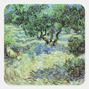 Sticker Carré Oliveraie par Vincent van Gogh