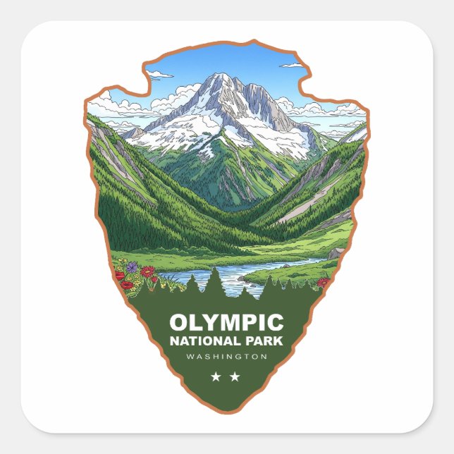 Sticker Carré Olympic National Park Washington Arrowhead (Devant)