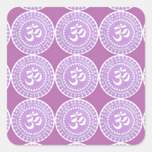 Sticker Carré OM Mantra : OMMANTRA Purple Chant