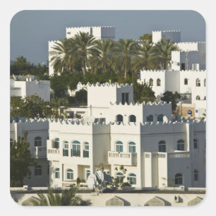 Sticker Carré Oman, Muscat, Qurm. Bâtiments de la zone de Qurm /