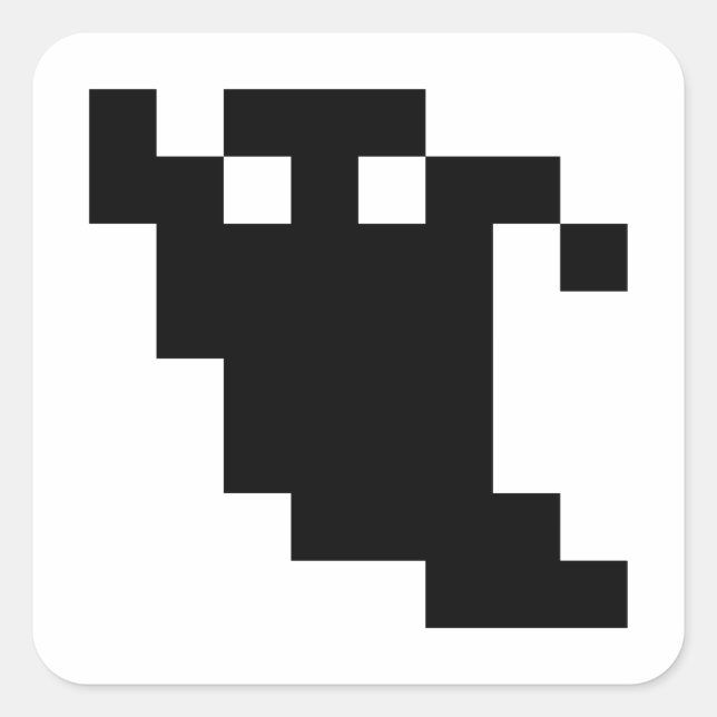 Sticker Carré Ombre fantôme de 8 bits Pixel (Devant)