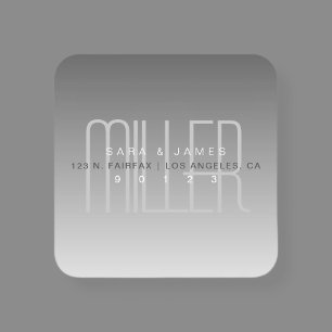 Sticker Carré Ombre moderne unique gris blanc décoloré
