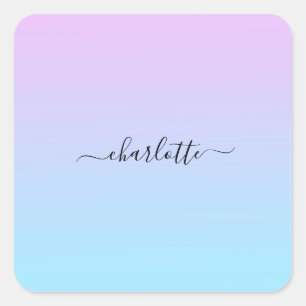 Sticker Carré Ombré rose et turquoise
