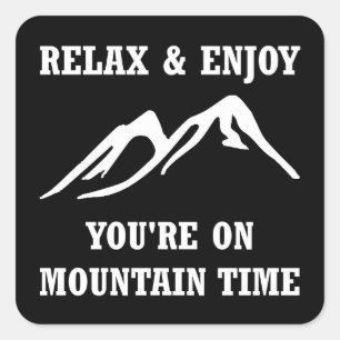 Sticker Carré On Mountain Time
