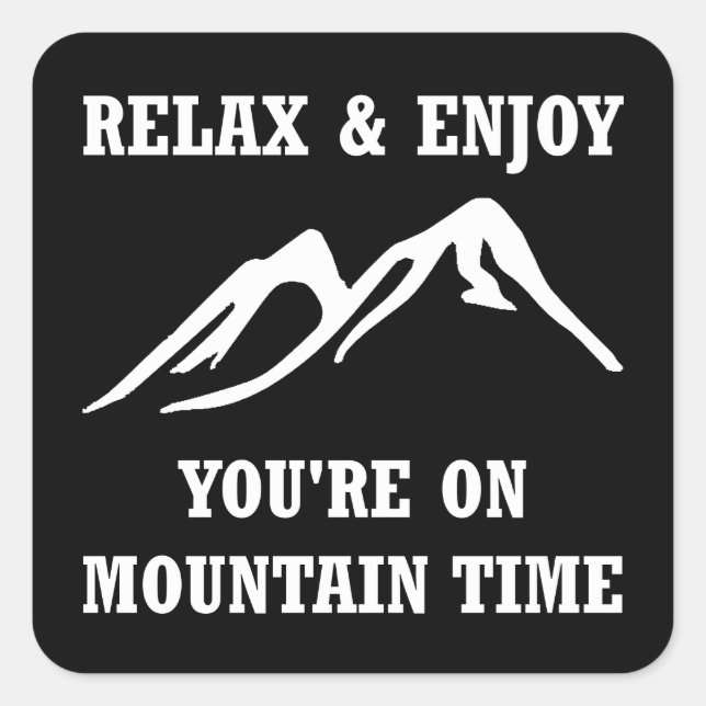 Sticker Carré On Mountain Time (Devant)