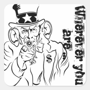 Sticker Carré Oncle Sam