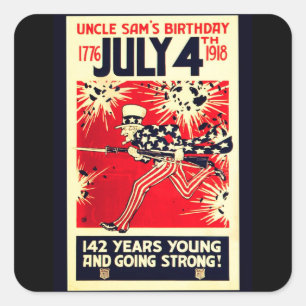 Sticker Carré Oncle Sam's 142nd Birthday