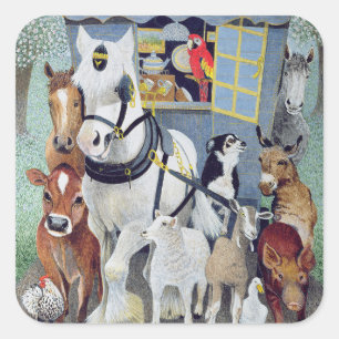 Sticker Carré Oncle Tom Cobbley et tout