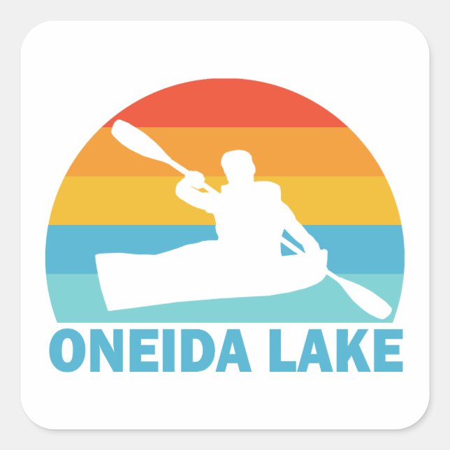 Sticker Carré Oneida Lake New York Kayak (Devant)