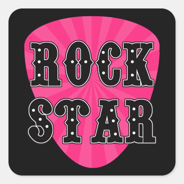 Sticker Carré Onglet de guitare Rock Star (Devant)