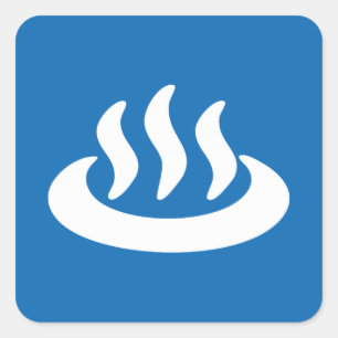 Sticker Carré Onsen ♨ Hot Spring 温 泉 Japonais