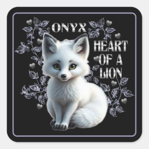 Sticker Carré Onyx - Cœur de Lion Noir
