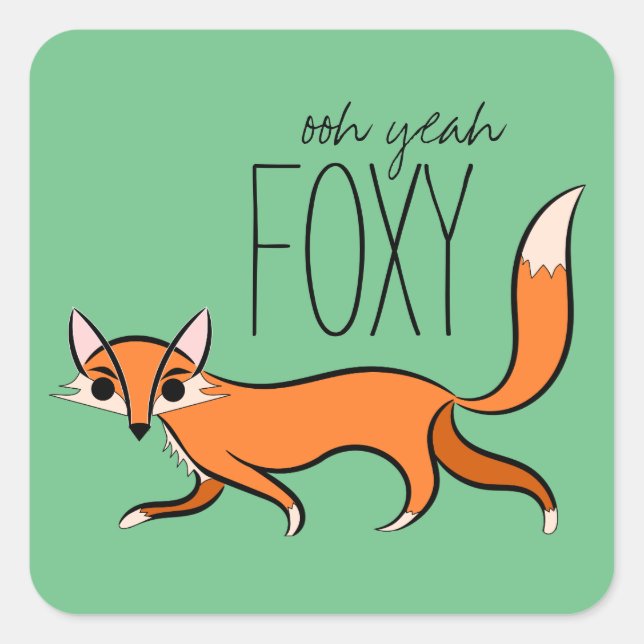 Sticker Carré Ooh Ouais Foxy Fun Fox (Devant)