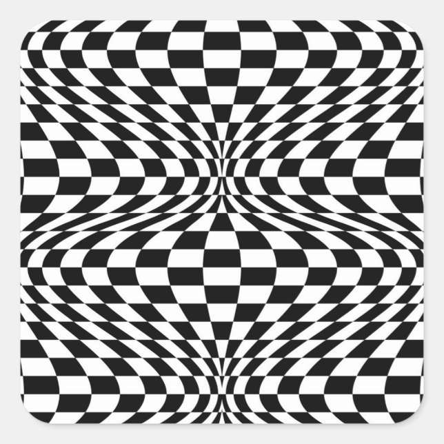 Sticker Carré Op Art Checks (Devant)