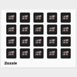 Sticker Carré Open Here"  — Chic Pink Bird Envelope Seal