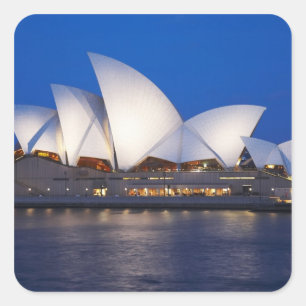 Sticker Carré Opéra de Sydney à Night, Sydney, New South
