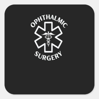 Sticker Carré Ophthalmic Surgery Doctor Nurse Medical Caduceus 1