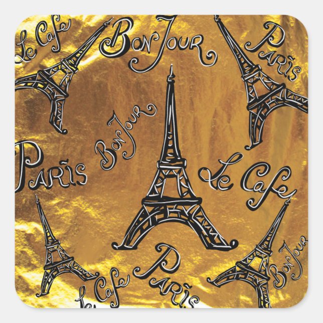 Sticker Carré Or (Devant)