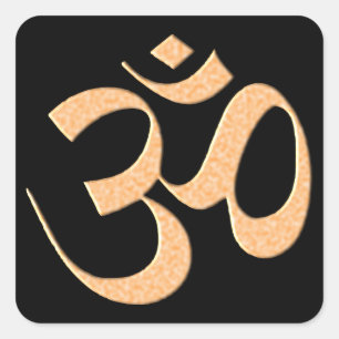 Sticker Carré Or Om