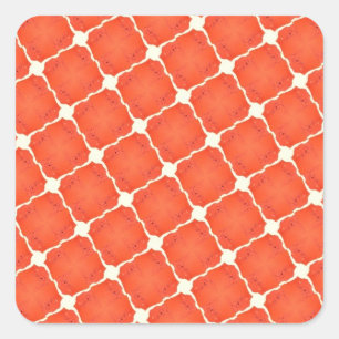 Sticker Carré Orange Fishing Net Mosaic Grille Carrelage Cadeaux