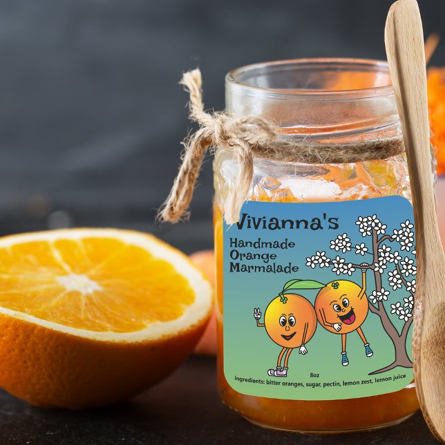 Sticker Carré Orange Pals Drôle Cartoon Marmalade Jelly et plus (Créateur téléchargé)